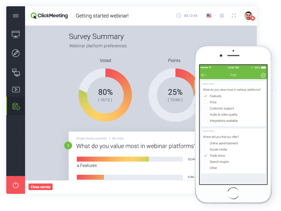 Screenshot of ClickMeeting