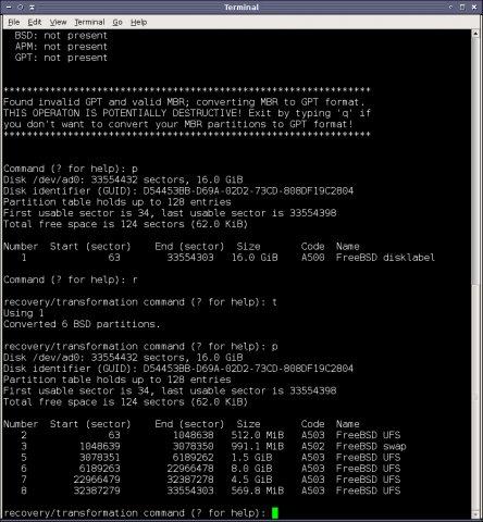 GPT fdisk can convert BSD disklabels into GPT form.