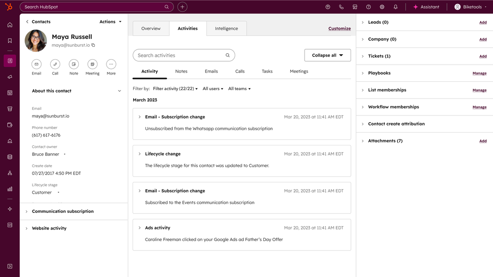 HubSpot CRM screenshot 2