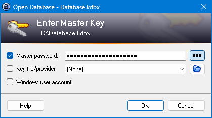 Entering the Master Key
