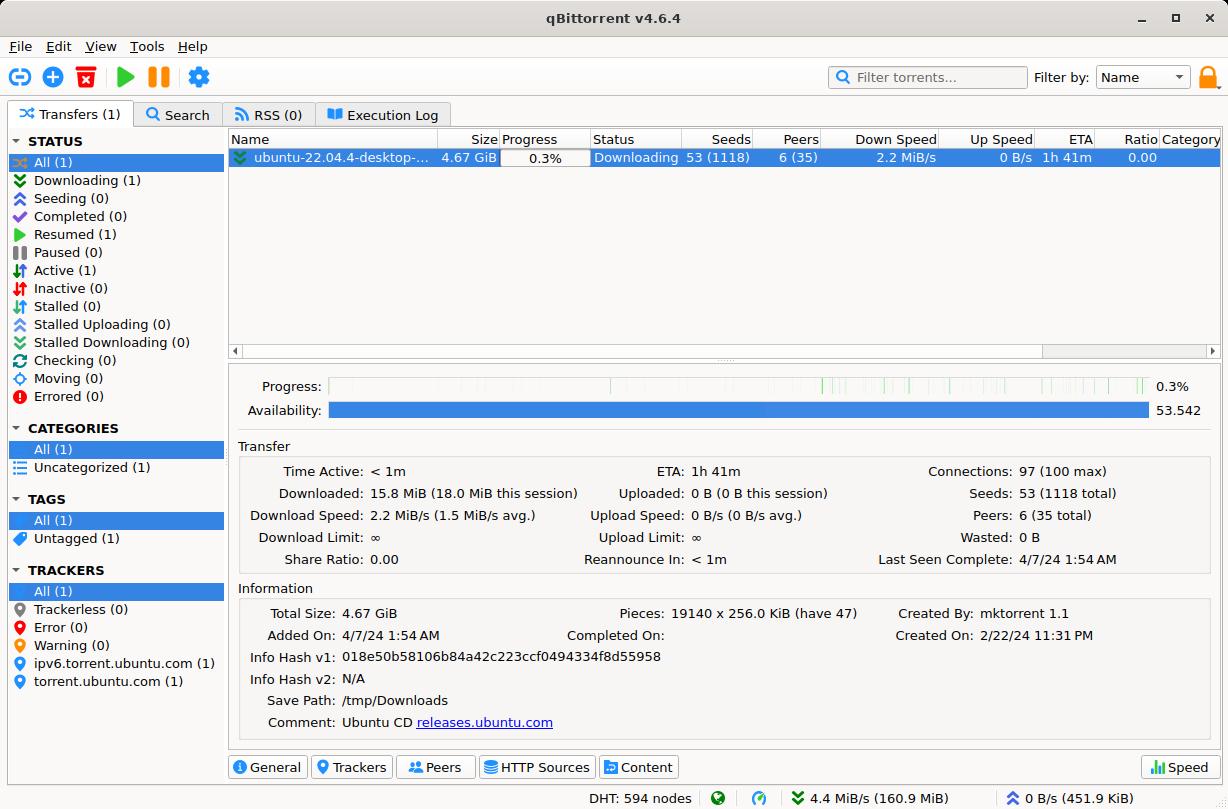 Main window (General tab expanded)