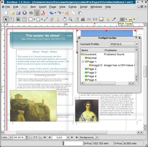 Using Scribus Preflight tool to check image quality