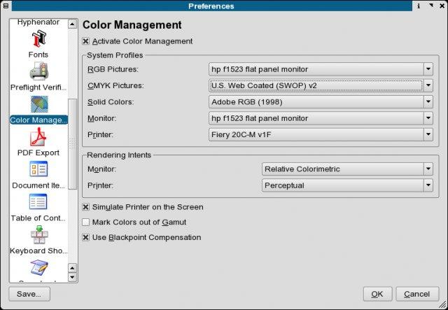 Color Managment Setup In Scribus