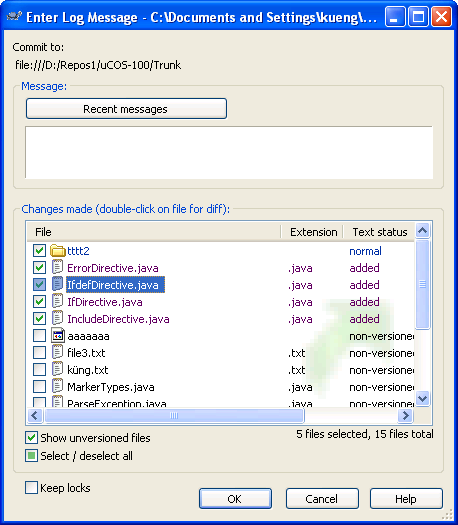 Screenshot of TortoiseSVN