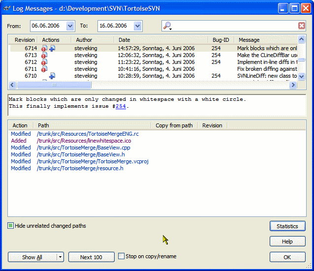 log dialog