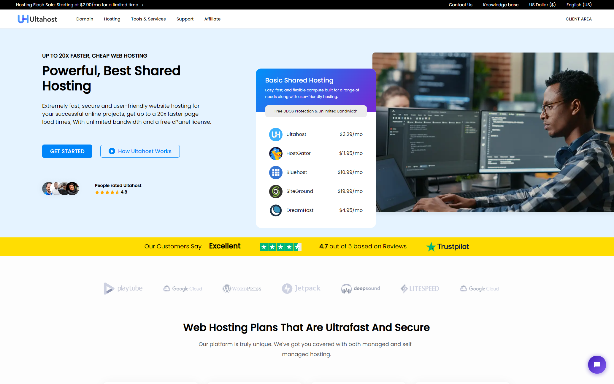 Screenshot of UltaHost