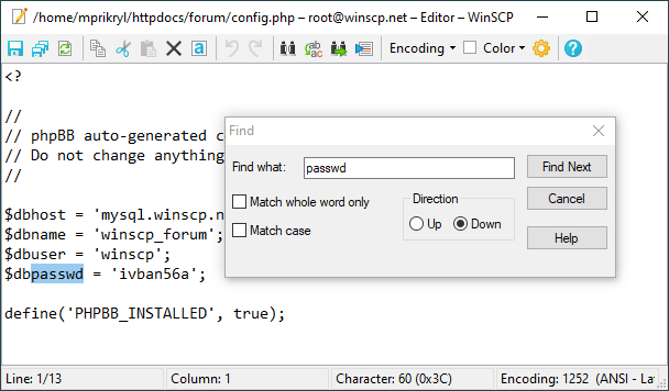 Internal Text Editor