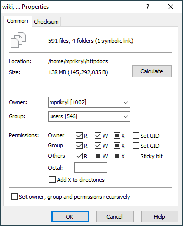 Changing Properties of Files and Folders